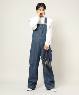 初原家女士高腰牛仔背带裤 日系宽松版  女款减龄freaks store