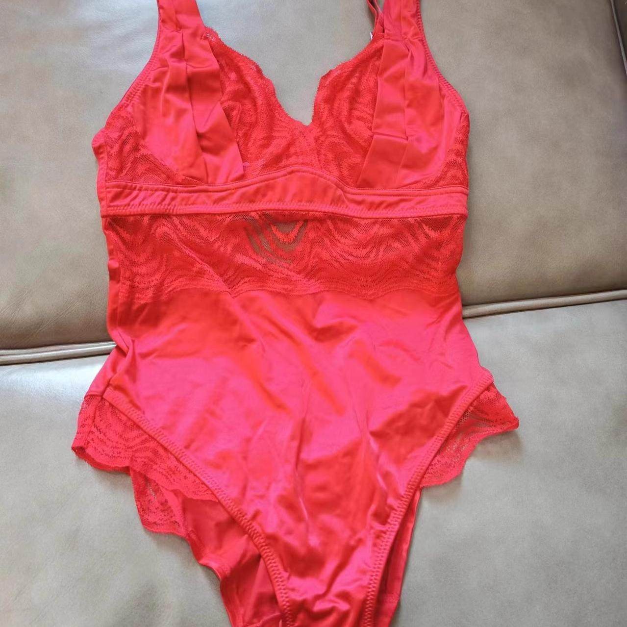 艾塔丽丝 欧美女士蕾丝边性感连体衣裆部可打开适合下胸围70