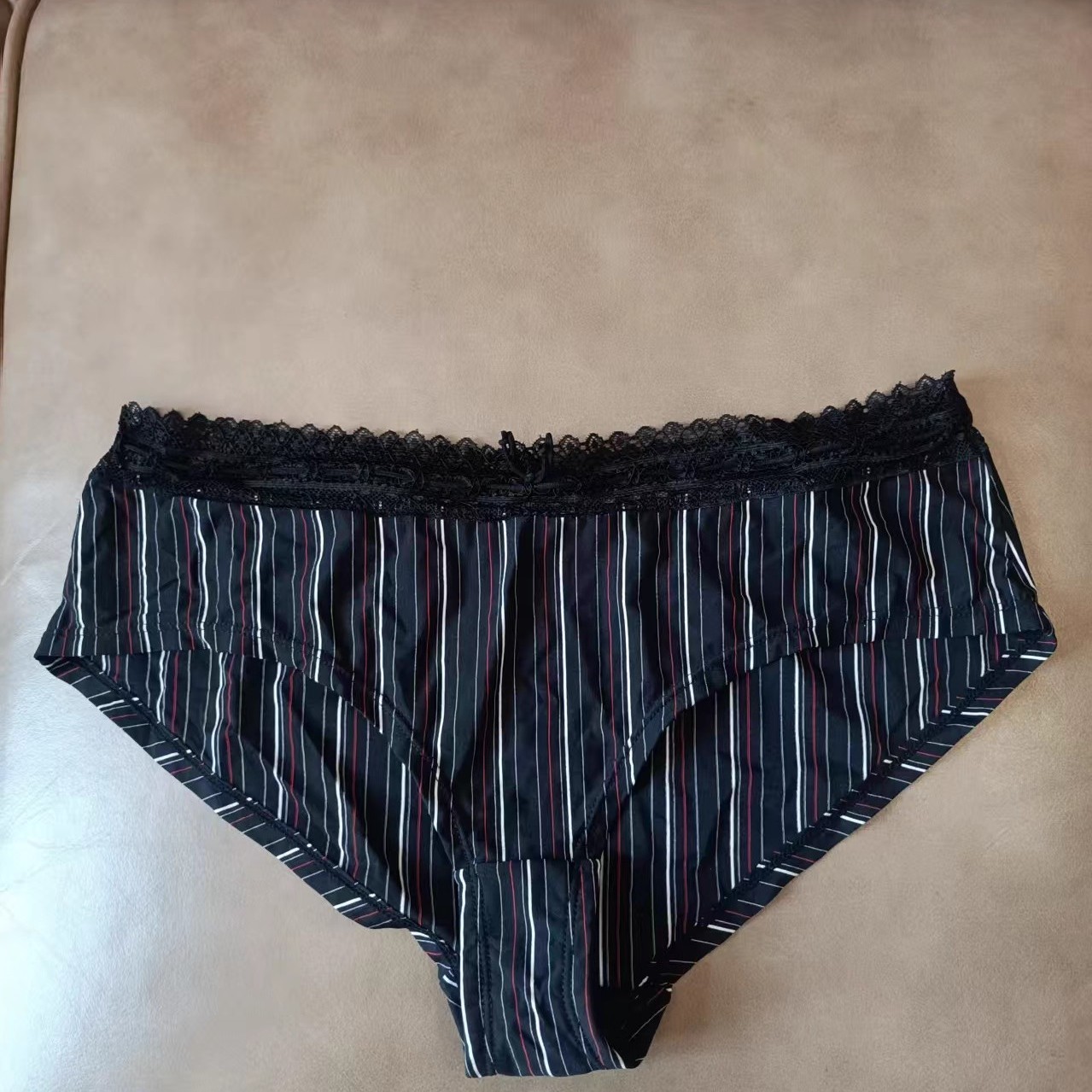 艾塔丽丝     欧美女士内裤条纹蕾丝边性感三角裤适合臀围2930