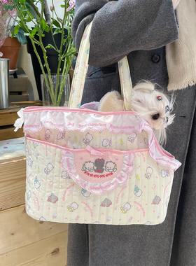 bb猫宠物手提包小型犬狗狗外出包泰迪马尔济斯蕾丝手提猫包可爱
