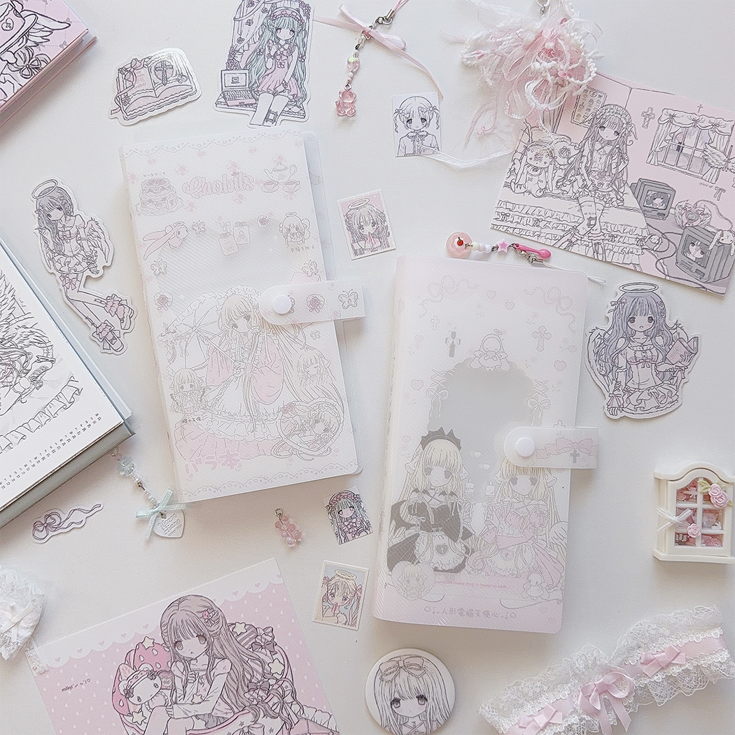 Diana小叽明信片手账素材长条收纳册原创设计定页pp贴纸收纳册