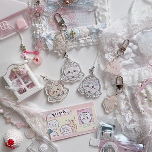 原创设计chiikawa小叽系列天使滴胶挂件包挂手机挂可爱便携治愈挂