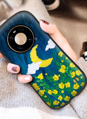 文艺油画风小蛮腰适用华为Mate40Pro手机壳P50女Nova8P厚MT30E女Nova7防摔P30创意P40磨砂软硅胶