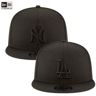 全黑NY NEW ERA 9FIFTY调节棒球帽MLB经典 LA街头嘻哈男女情侣帽