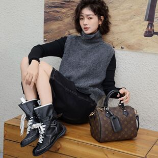 优草坊正品女包2025新款枕头包高品质复古经典老花百搭单肩手提包