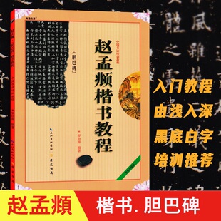 崇文书局 中国书法初学入门基础培训教程学生成人书法毛笔碑帖字帖培训教材图书 赵孟頫楷书教程胆巴碑 罗培源编著