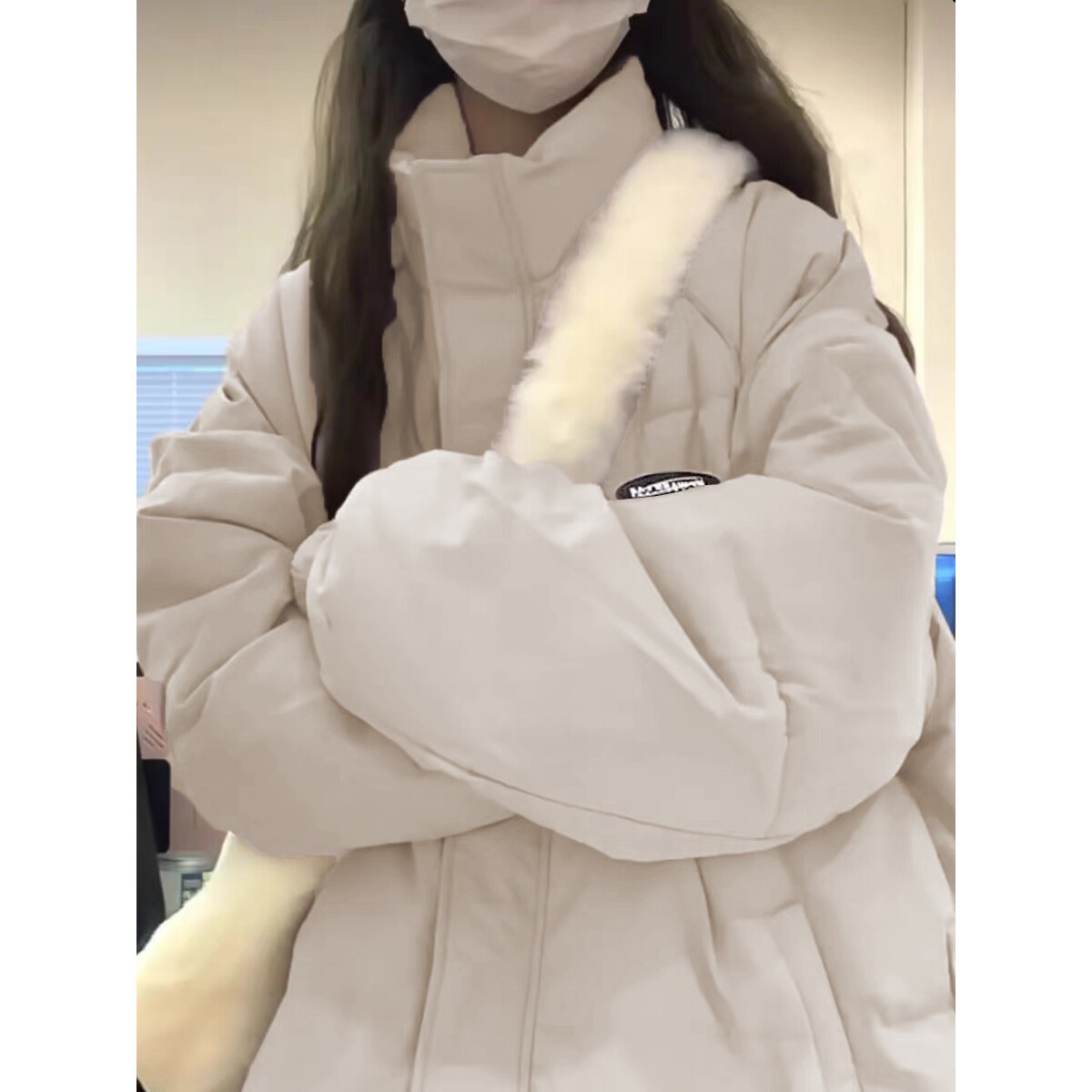 白色羽绒服女2025新款冬季外套韩系短款棉服小个子学生棉袄面包服