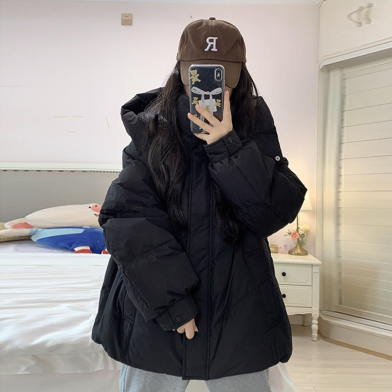 独特超好看黑色羽绒棉服女款冬季2025新款小个子短款轻薄保暖外套
