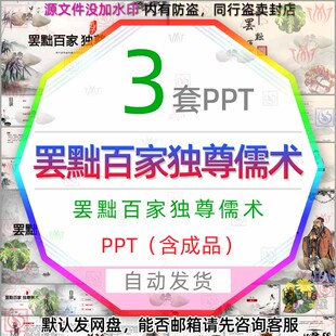 罢黜百家独尊儒术介绍课件PPT模板董仲舒孔子儒家中国传统文化wps