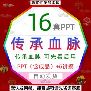 学校传承单位红色背景传承家书品悟血脉赓续历史血脉课件PPT模板3