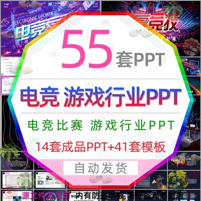 电子竞技网游行业电竞比赛大赛PPT模板娱乐手游网络游戏公司介绍