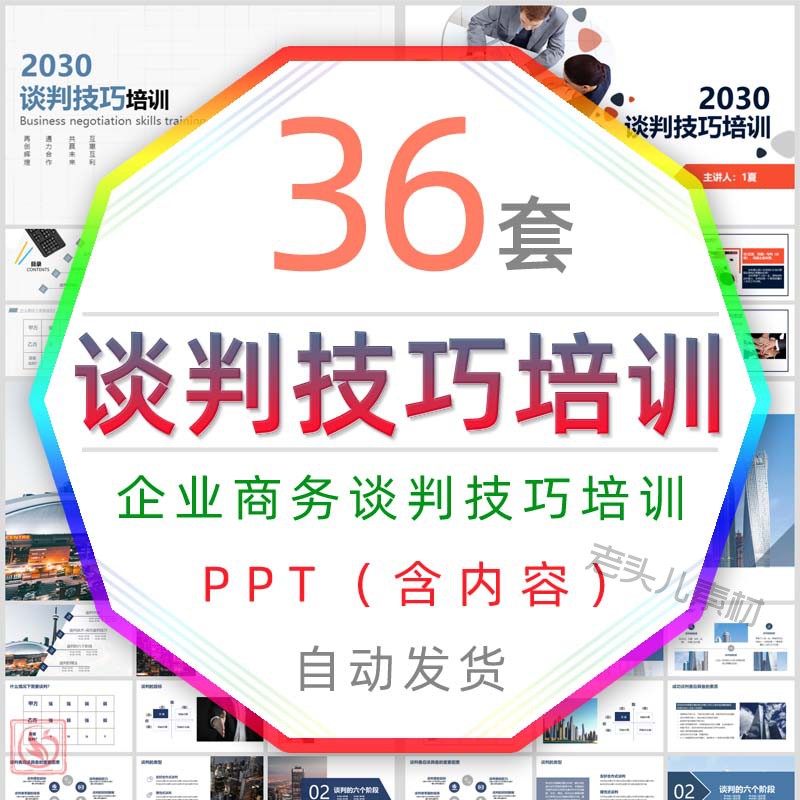 企业商务合作谈判技巧培训PPT模板公司客户沟通表达能力技巧计划
