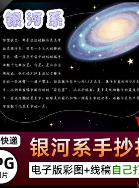 银河系介绍电子小报图片海报天文科普知识银河系简介手抄报素材A3