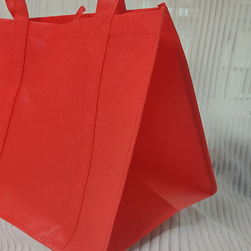 现货圣诞礼品袋无纺布袋大红色环保袋 购物袋拉链袋加固宽底加大