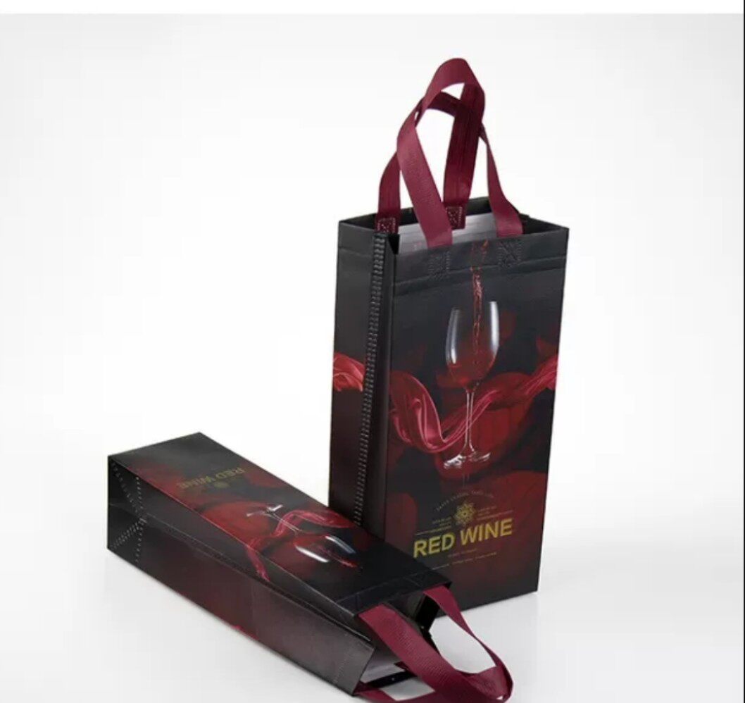 现货无纺布红酒袋葡萄酒单双支装礼品包装袋洋酒袋手提袋双支高档