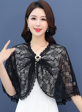 蕾丝披肩开衫女旗袍外搭小坎肩