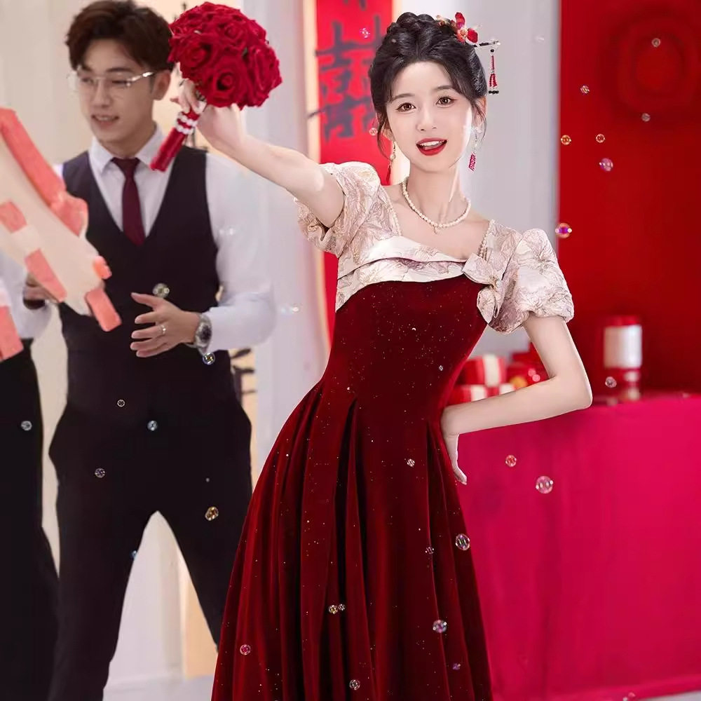红色敬酒服新娘礼服新款结婚订婚