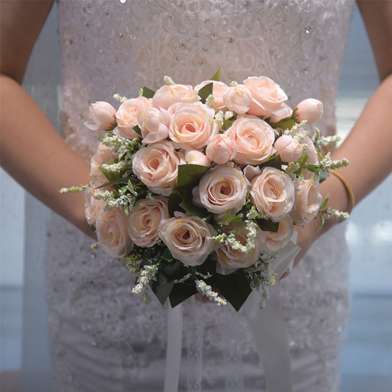 婚庆新娘手捧花新款花束欧式玫瑰花仿真花束装饰典礼花艺秘野仙踪