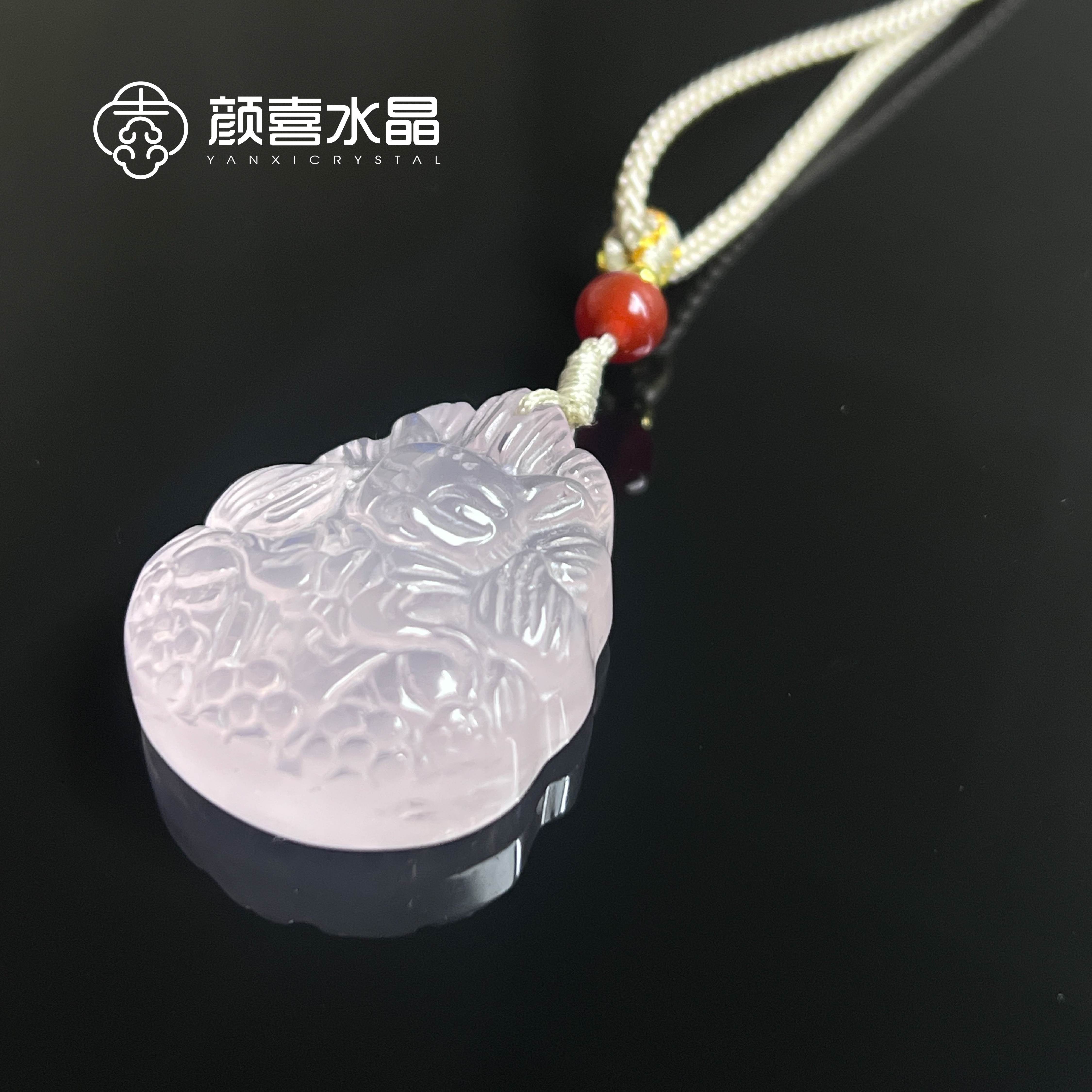 颜喜｜天然水晶凤九吊坠男女款水晶挂件吉祥颈饰（多样性发一）