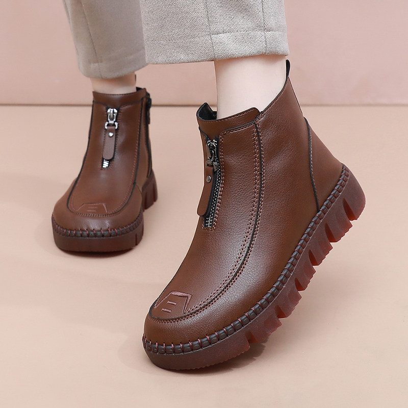 冬季新款老北京布鞋女靴加绒防水防滑牛筋软底中老年棉鞋妈妈短靴,女鞋,棉鞋,淘宝优惠券,粉丝福利购,淘宝优惠卷