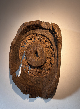 丽江大理创意空间挂件老古董雕花手工艺品荷花莲子雕刻251030