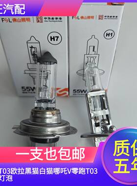 适用电车零跑T03欧拉黑猫白猫哪吒V零跑T03大灯近光远光卤素灯泡