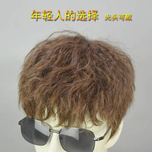 年轻时尚假发男生卷蓬全头套韩版帅气真人发丝光头可戴好打理L98A