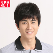 年轻头套可利丝L69 真人发丝手织男生时尚 假发男短发韩版 帅气男士