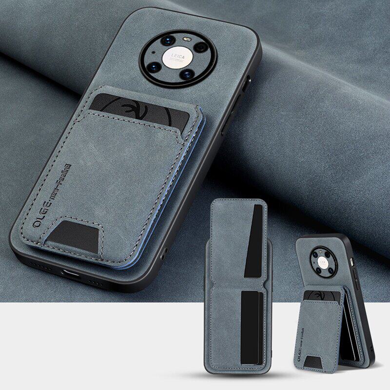 适用华为mate70pro+手机壳带卡夹支架50卡包mete40por零钱包mt70魅特30收纳包pura70插卡m60男生放卡钱包外壳