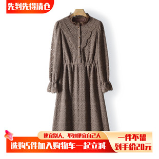 连衣裙子妙春季 M甜美蕾丝立领泡泡袖 100元 女399 5件