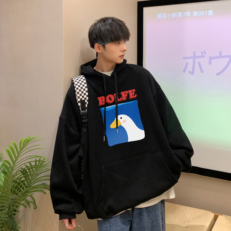 2026秋装新款卡通动物印花宽松连帽卫衣港风A025-W502-P50控68,男装卫衣,电商A025