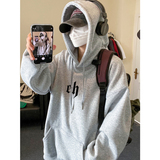W598A-P55控78加绒652025秋新款哥特字母宽松连帽卫衣帽衫，男装卫衣，电商A025