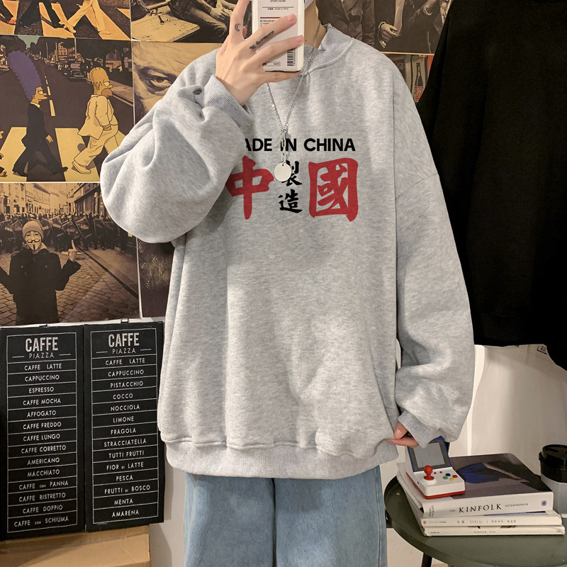 2026冬印花半高领加绒加厚大码卫衣情侣A025-W969-P50控68,男装卫衣,电商A025