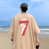2025夏装嘻哈简约数字字母印花圆领短袖T恤A025-T7594-P25控38，男装T恤，电商A025
