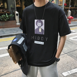 2026夏装宽松字母人物头像印花圆领短袖T恤A025-T83-P3545，男装T恤，电商A025