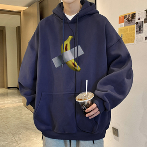 抖音款2025秋装香蕉印花宽松连帽卫衣 A025-W587-P55 控78 加绒65图片