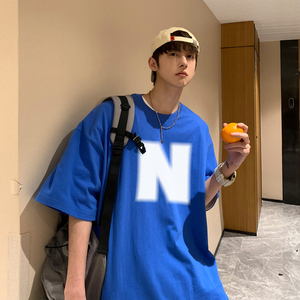 2026夏装复古字母印花宽松圆领短袖T恤港风 A025-T7351-P25 控38图片