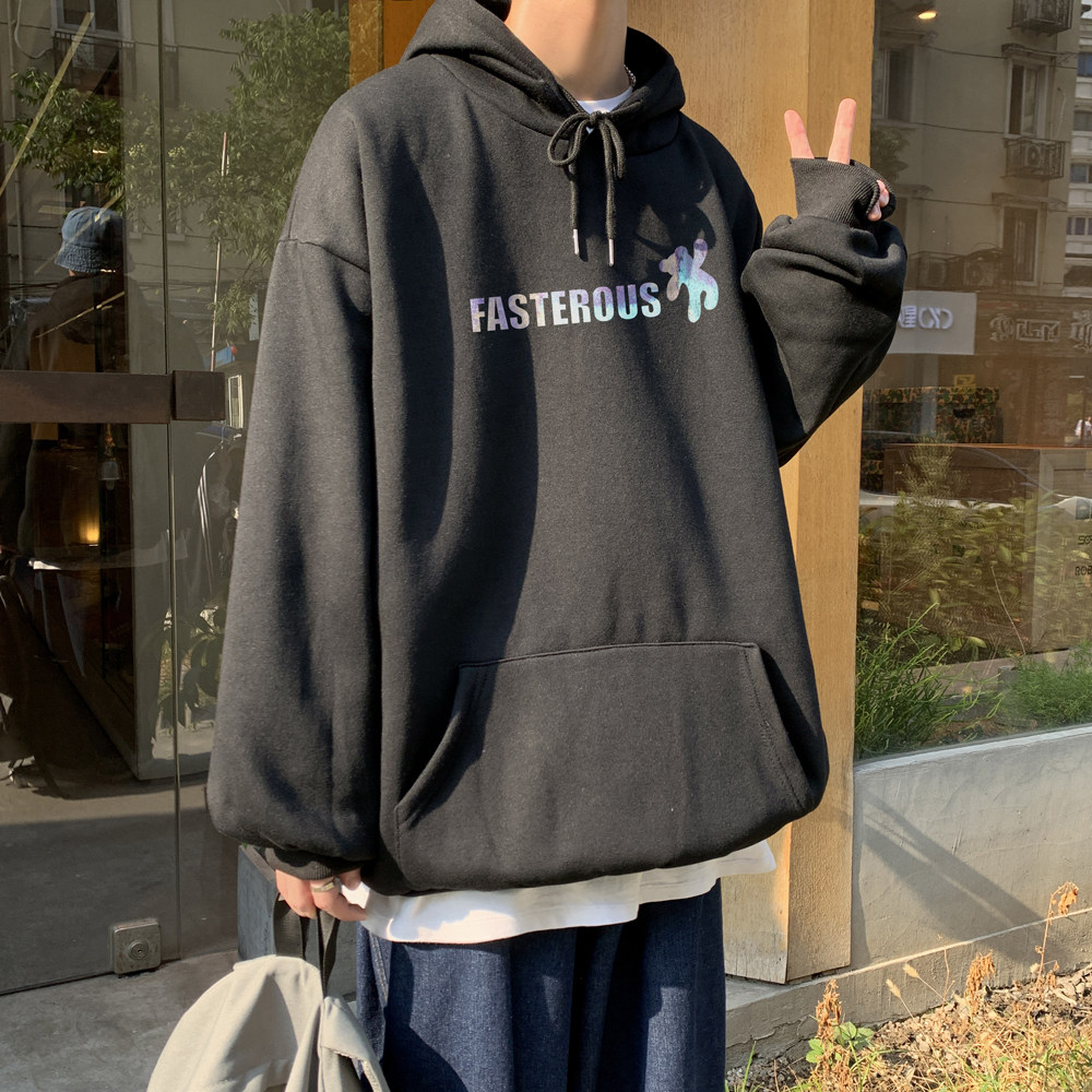 原创款2026春装ins小熊宽松连帽卫衣大码情侣A025-W167-P50控68,男装卫衣,电商A025