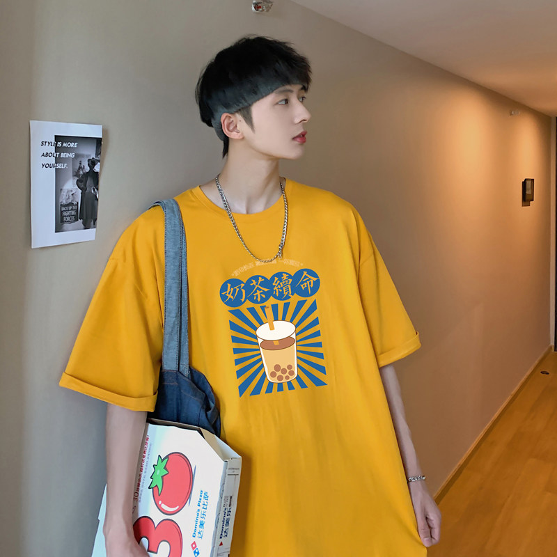 2026夏装新款创意图案圆领短袖T恤情侣大码A025-T7312-P25控38,男装T恤,电商A025