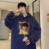 W611A-P55控78加绒652025秋装男孩女孩情侣宽松连帽卫衣，男装卫衣，电商A025