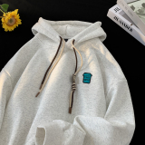 现货重磅2025秋冬装刺绣标宽松连帽卫衣外套A025-W670-P50控68，女装短外套，电商A025