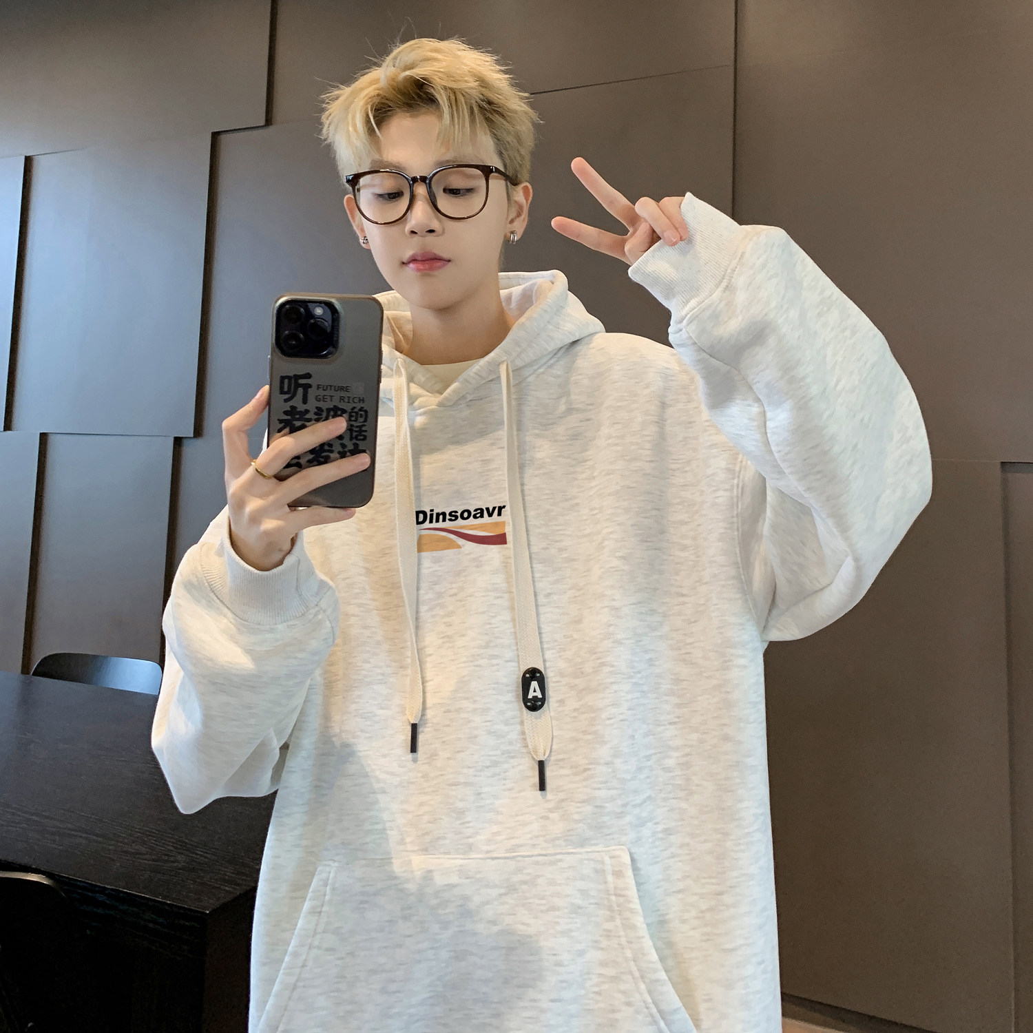 2025秋装美式复古重磅宽松连帽卫衣休闲外套A025-W651-P50控68，女装短外套，电商A025