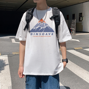 2026夏装新款创意山峰大码圆领短袖T恤情侣 A025-T7196-P25 控38图片