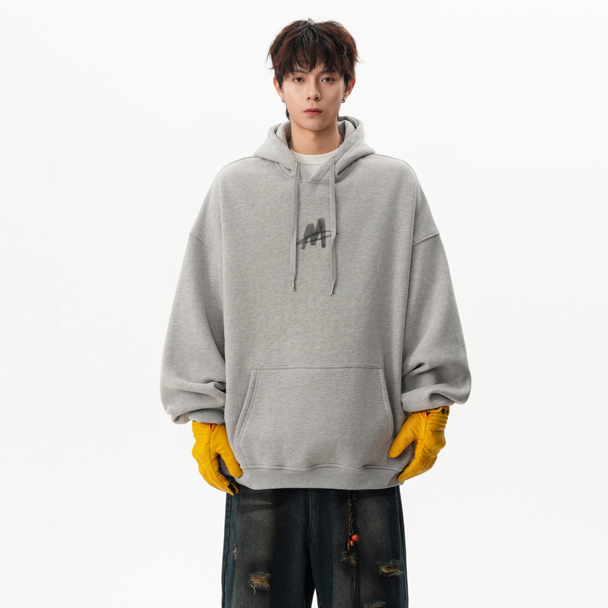 A025-W706-P552025秋装个性美式字母宽松连帽卫衣情侣,男装卫衣,电商A025