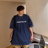 2026夏季新款字母印花宽松圆领短袖T恤情侣A025-T7337-P25控38，男装T恤，电商A025