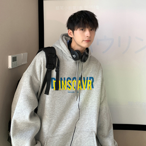 2026秋冬新款ins风字母宽松港风连帽加绒卫衣 A025-W189-P50 控68图片