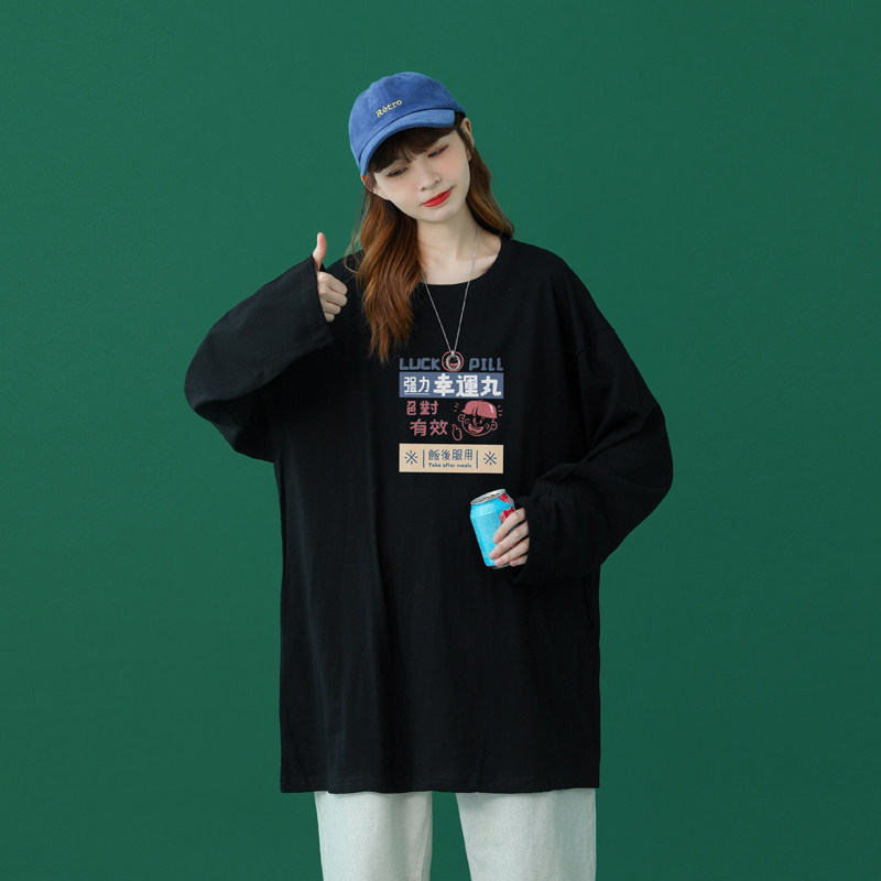 2026秋季新款创意卡通宽松圆领长袖T恤中性风情侣潮A025-C59-P30,男装T恤,电商A025