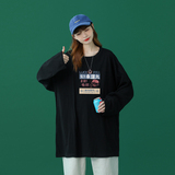 2026秋季新款创意卡通宽松圆领长袖T恤中性风情侣潮A025-C59-P30，男装T恤，电商A025