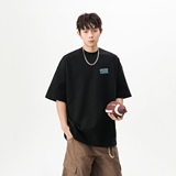 现货2025夏字母刺绣标宽松圆领短袖T恤情侣A025-T7648-P25控38，男装T恤，电商A025