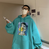 2026秋装新款个性鸭子印花宽松连帽卫衣港风A025-W522-P50控68，男装卫衣，电商A025